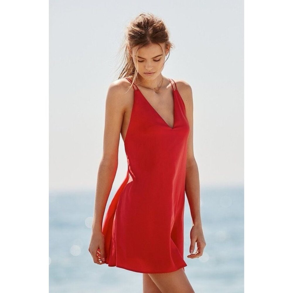 Silence + Noise Red Strap Dress Small